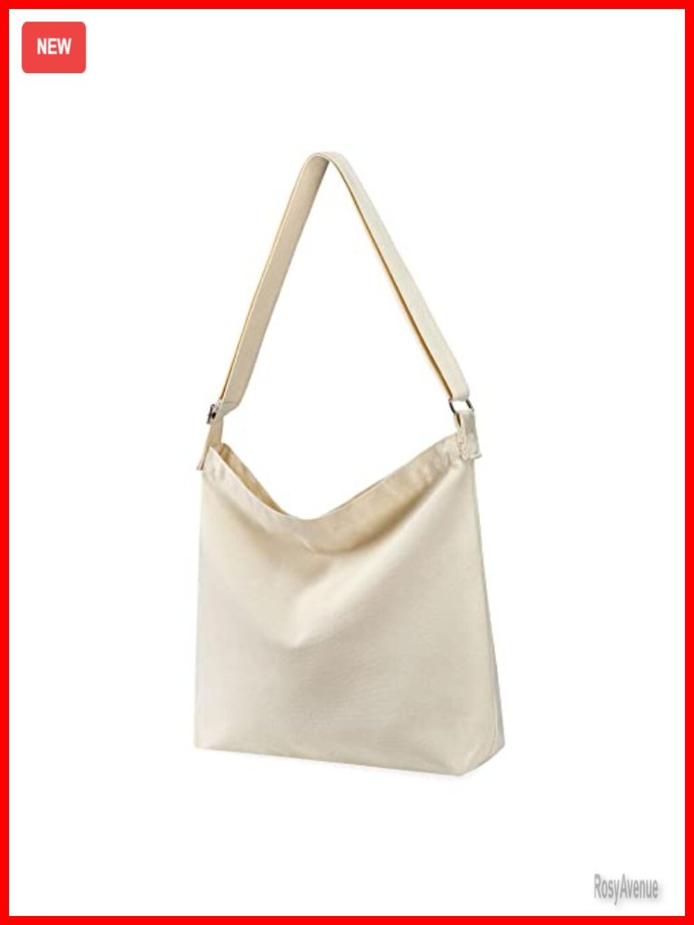Canvas Tote Bag Crossbody Large Capacity Zippered Shoulder Bag for Travel Daily